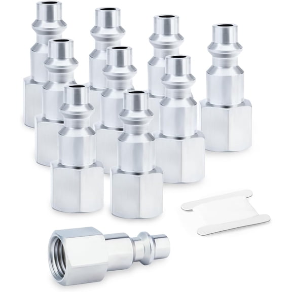 MKEUDQ-10PCS Industrial Air Plug 1/4" NPT Female, High Flow Pneumatic Plugs, 300PSI Working Pressur, Air Compressor Hose Fitting