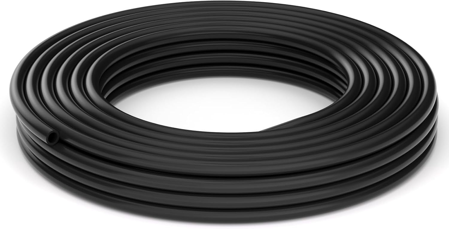 MKEUDQ-10mm x 6.5mm Black Pneumatic Tubing Pipe, PU Polyurethane Air Tube, Air Hose Line for Air Compressor Fitting or Fluid Transfer(32.8ft 10 Meter)