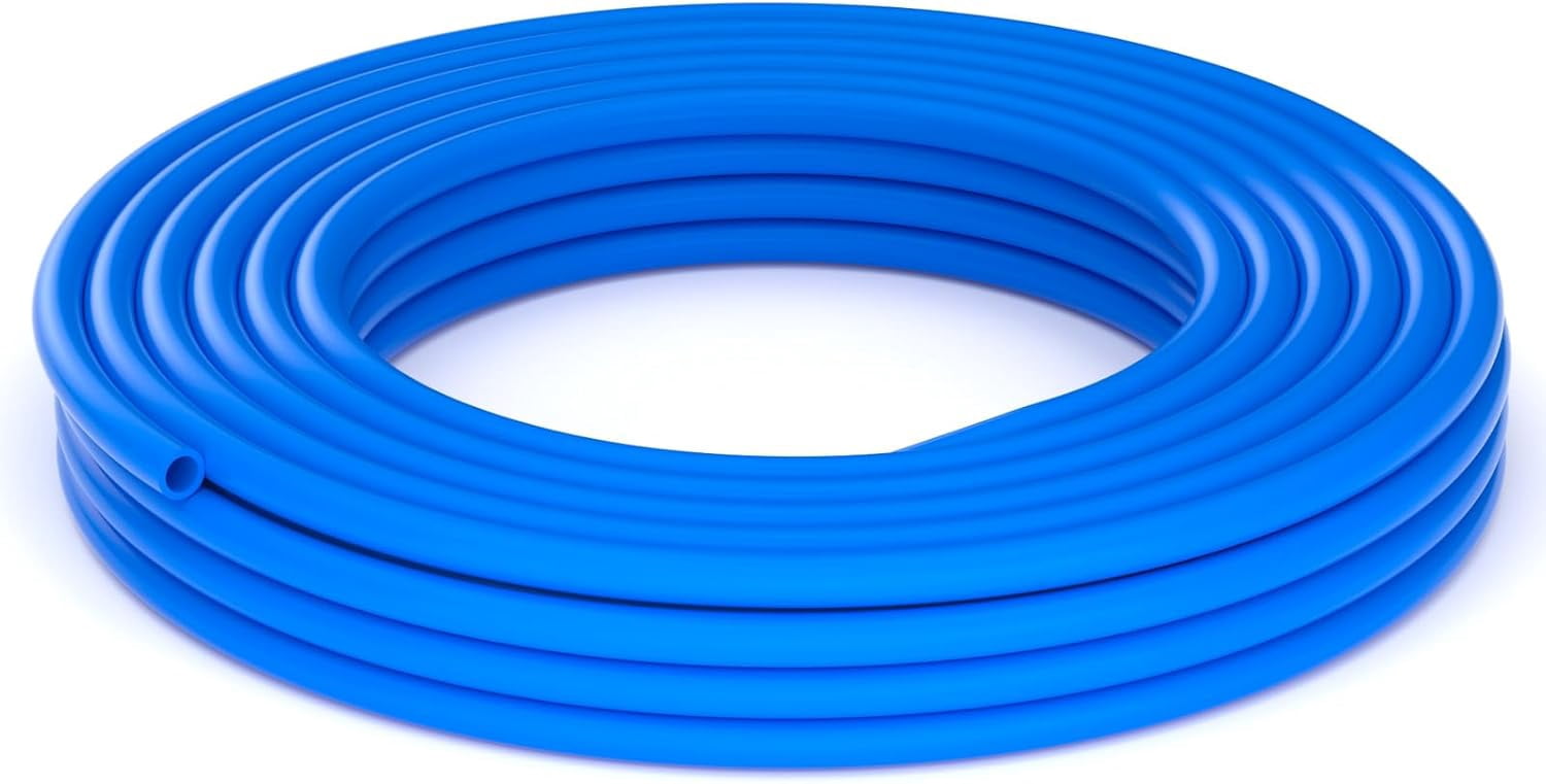 MKEUDQ-10mm x 6.5mm Blue Pneumatic Tubing Pipe, PU Polyurethane Air Tube, Air Hose Line for Air Compressor Fitting or Fluid Transfer(32.8ft 10 Meter)
