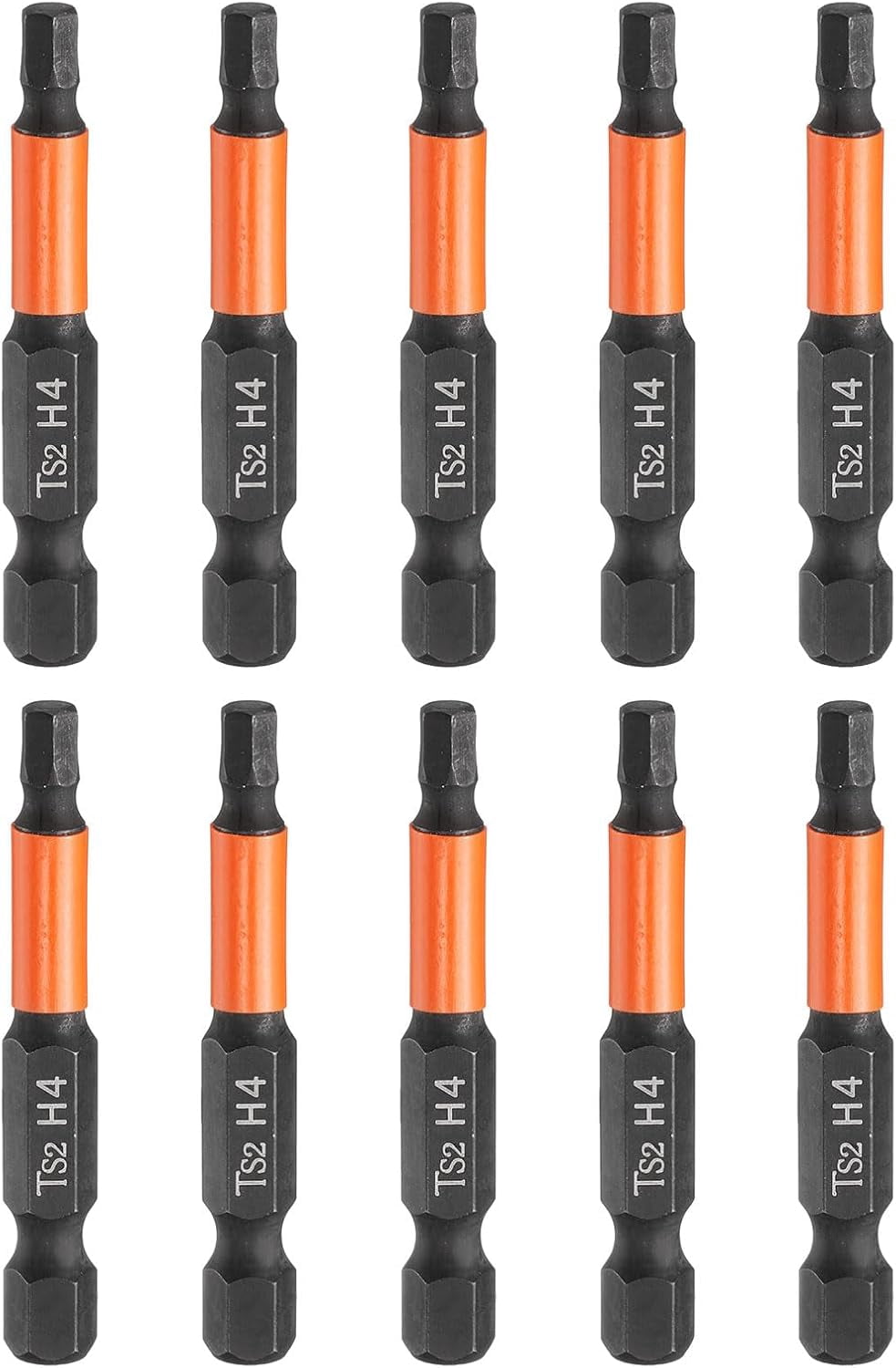 MKEUDQ-10pcs Hex Head Wrench Drill Bit 4mm(H4) Metric 1/4" Hex Shank 2"(50mm) Length S2 Steel Magnetic Impact Drivers Screwdriver Bit Hexagon Electric Drill Bits