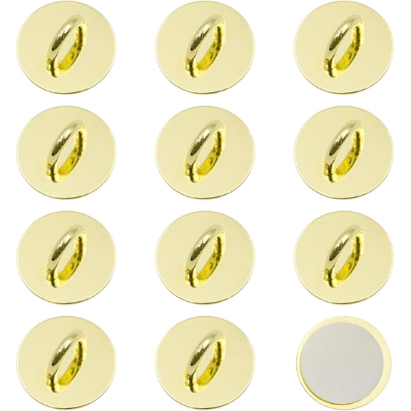 MKEUDQ-12 Pcs Gold Phone Charm Hook, Round Cell Phone Finger Ring, Adhesive Metal Phone Finger Grip Loop Stand