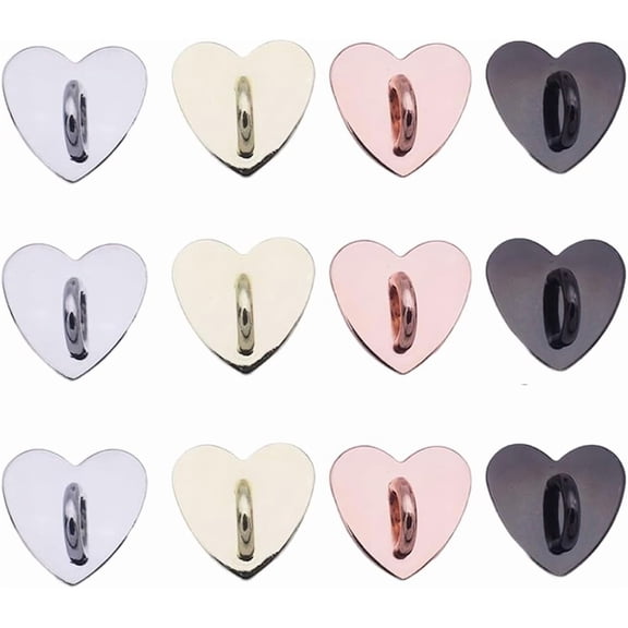 MKEUDQ-12Pcs Phone Charm Hook,Finger Ring Loop Stand for DIY Hanging, Heart Phone Holder,Adhesive Phone Finger Grip Loop Stand Metal Phone Charm Rings for DIY Hanging Supplies, 4 Colors