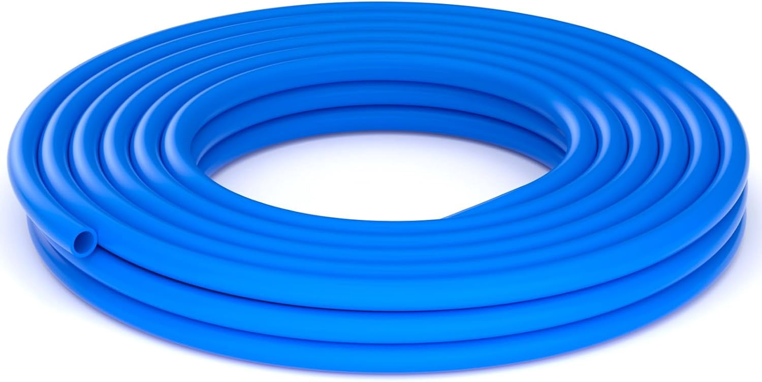 MKEUDQ-12mm x 8mm Blue Pneumatic Tubing Pipe, PU Polyurethane Air Tube, Air Hose Line for Air Compressor Fitting or Fluid Transfer(16.4ft 5 Meter)