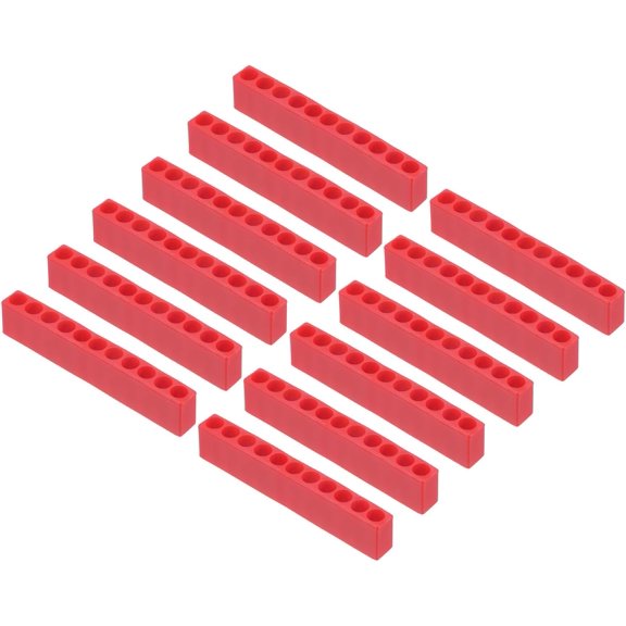 MKEUDQ-12pcs Plastic Hex Shank Screwdriver Bit Holder Organizer 11 Holes 1/4 Inch Plastic Drill Bits Storage Case for Any 1/4" Hex Shank Metal Driver Bits Use, Red