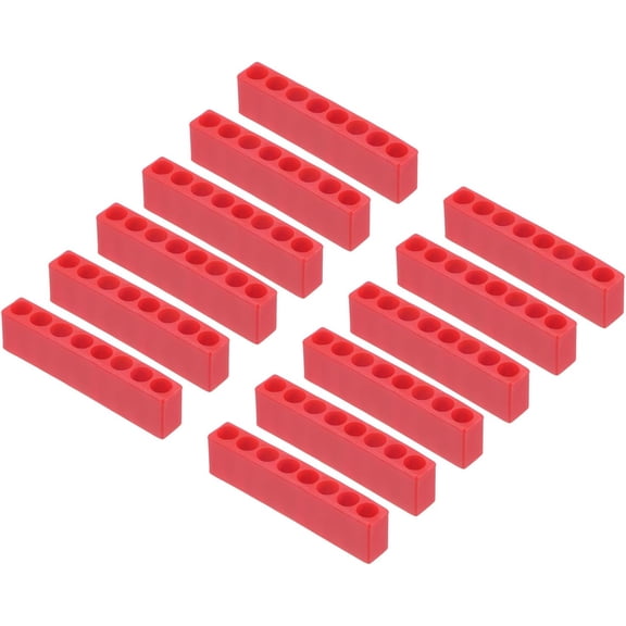 MKEUDQ-12pcs Plastic Hex Shank Screwdriver Bit Holder Organizer 9 Holes 1/4 Inch Plastic Drill Bits Storage Case for Any 1/4" Hex Shank Metal Driver Bits Use, Red