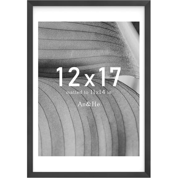MKEUDQ-12x17 Picture Frame, Black Photo Frame for Tabletop and Wall Display, Minimalist Design, Set of 1