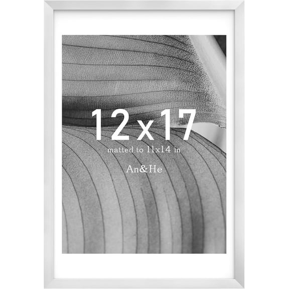 MKEUDQ-12x17 Picture Frame, Silver Photo Frame for Tabletop and Wall Display, Minimalist Design, Set of 1