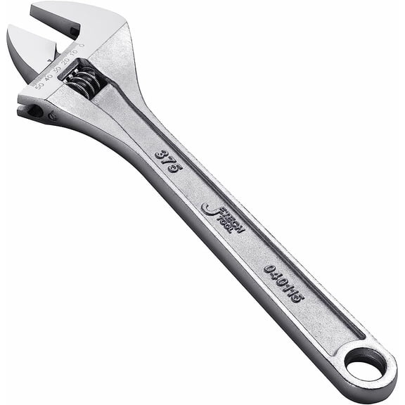 MKEUDQ-15-Inch Adjustable Wrench - Professional Heavy Duty Chrome Vanadium Steel Shifter Spanner with Inch/Metric Scale Wide Caliber Opening