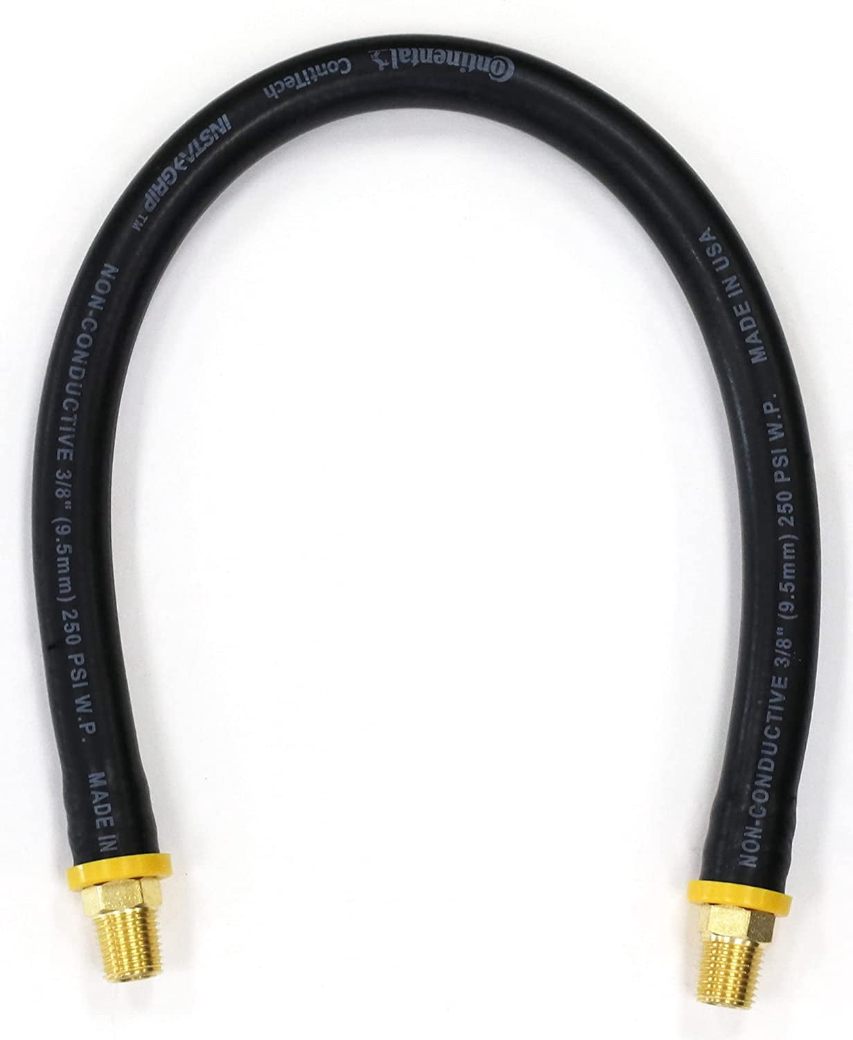 MKEUDQ-18-inch Short Air Compressor Hose: 1/4" Male NPT To 1/4" Male NPT Connections (Lead-Free Brass)