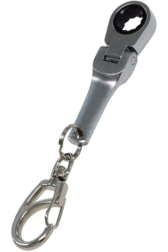 -1Pcs 10mm Ratcheting Wrench Key Chains Portable Ratchet Wrench Keychain Key Ring Flex Head Mini Hardware Tool