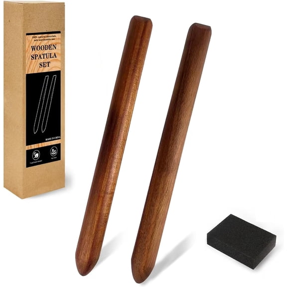 MKEUDQ-2 PCS 11 Wooden Bread Spurtle, Sourdough Bread Mixing Stir Stick Spurtle, Sourdough Spatula Bread Making Tools Wooden Paddle Stirring Stick for Kitchen Cooking