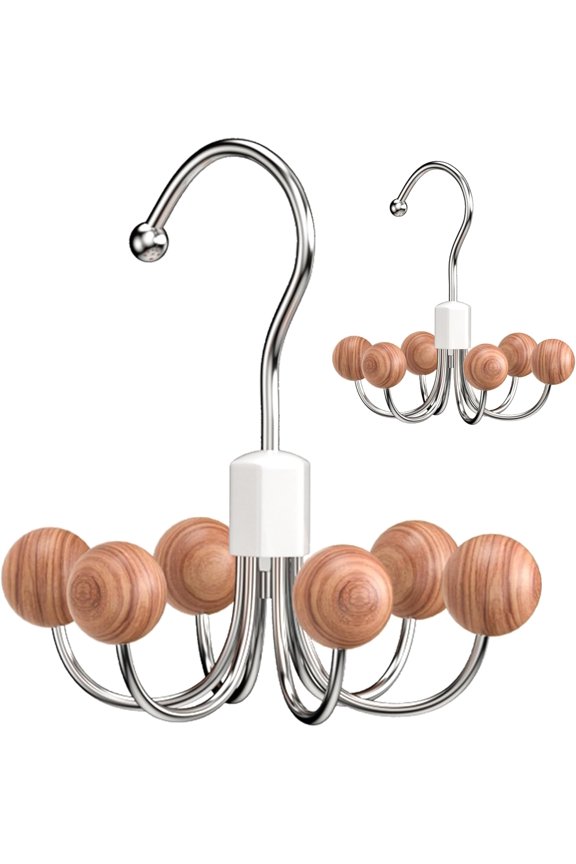 -2-Pack 360 Swivel Hoodie Hangers with 6 Cedar Balls, Closet Organizer for Bra, Scarves, Belts, Purse & Accessories Storage