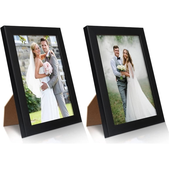 MKEUDQ-2 Pack 4x6 Frames, Black Wall & Tabletop Display, Clear Photo Frame