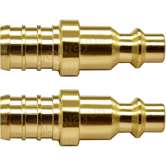 MKEUDQ-2 Pack Brass 1/2" PEX to Air Plug Connector M Style Industrial Fitting Air Compressor Quick Connect Adapter