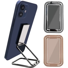 MKEUDQ-2 Pack Cell Phone Ring Stand Holder, Finger Kickstand 360 Rotation Adjustable Portable Metal Finger Grip Ring Kickstand Fits Most Smartphone Tablets Desk Office Car Mount, 2 Colors