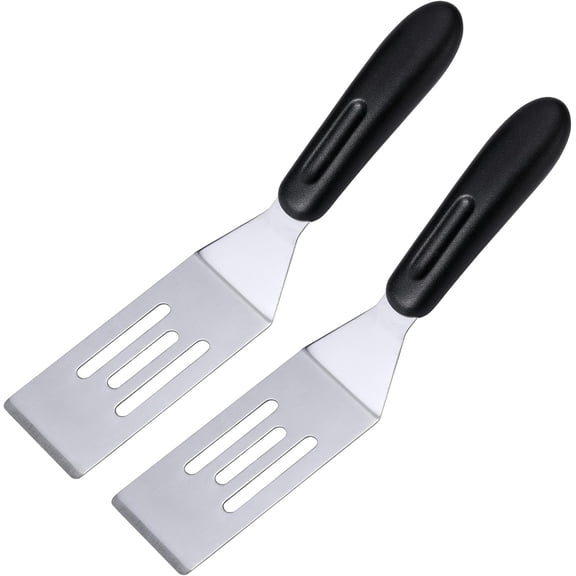 MKEUDQ-2 Pack Mini Spatula Stainless Steel Small Spatula For Kitchen, Metal Spatula For Cooking Brownie Cookie Lasagna, Pie Server, Cake & Pancakes Serving Spatulas