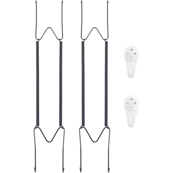 MKEUDQ-2 Pack Plate Hangers for The Wall, Suitable for 11-20 inch Art Plate, Stainless Steel Invisible Heavy Duty Wire Plate Holder with Wall Hooks, Plate Hangers for Displaying Plates, Platter, Dish