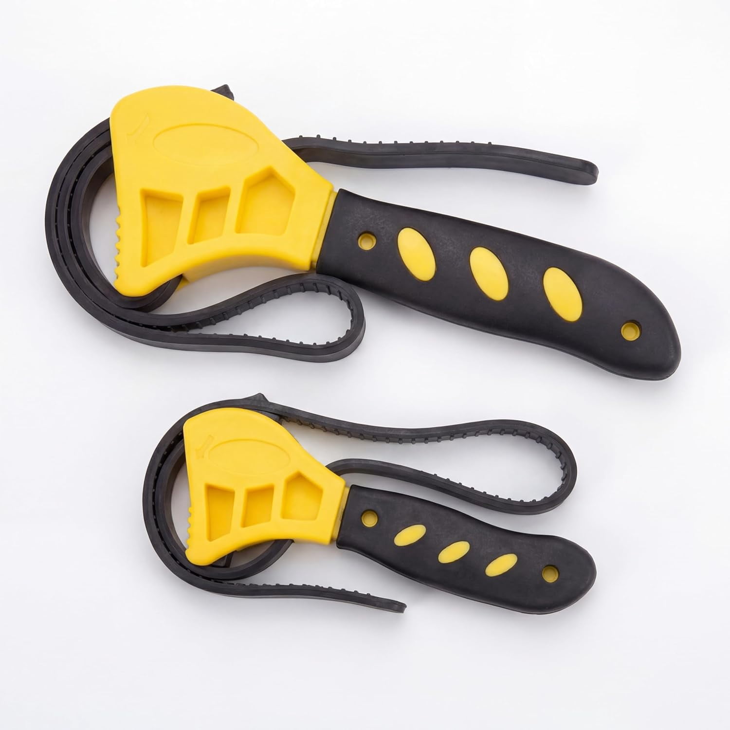 MKEUDQ-2-Pack Rubber Strap Wrench Set – 4" & 6" Adjustable with TOOTHED GRIP – Oil Filter Wrench, Jar Opener, Plumbing Tool for Sink, Shower Head, Water Filter