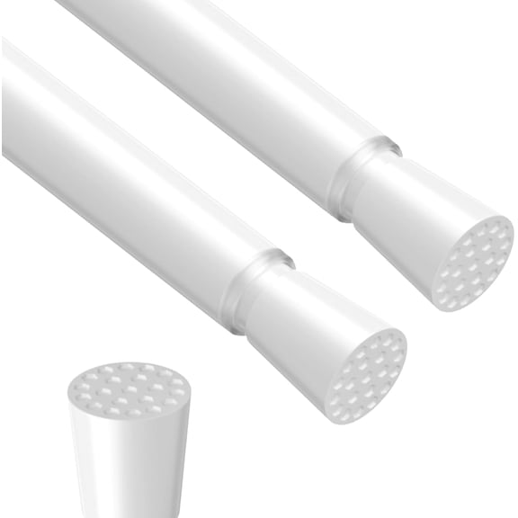 MKEUDQ-2 Pack Small Spring Tension Curtain Rods 12 to 18 Inch White Thin Spring Tension Rods Adjustable Expandable Spring Curtain Rods No Drill Short Tension Rod for Closet Slim Window Cupboard Doorw