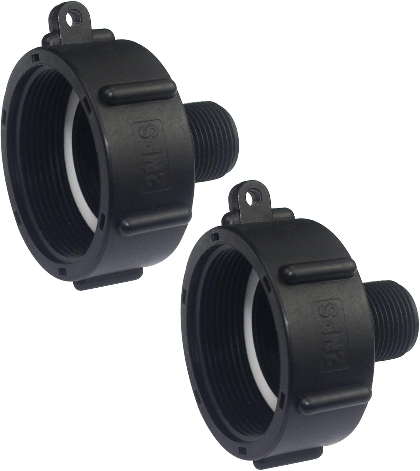 MKEUDQ-2 Packs 275 330 IBC Tote Adapter IBC Drain Adapter Water Hose Male Adapter 2" Fine Thread X 3/4" Male G Hose Garden Hose Drain Plug Connector for Garden Hose