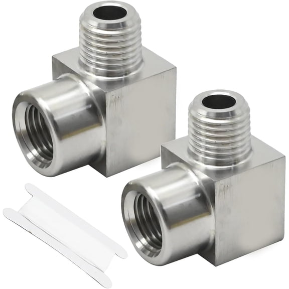 MKEUDQ-2 Pcs 90 Degree Street Elbow, 1/4 NPT Male x 1/4 NPT Female Cast Pipe Fittings, Stainless Steel 90 Degree Barstock Street Elbow for Water Oil Gas Mud Steam