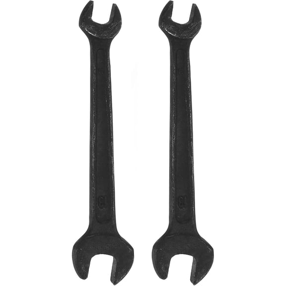 MKEUDQ-2 Pcs Metric Double Open End Wrench 10mm x 13mm Standard Size Carbon Steel Spanner Wrench for Auto Household Maintenance Routine Repairs, Black