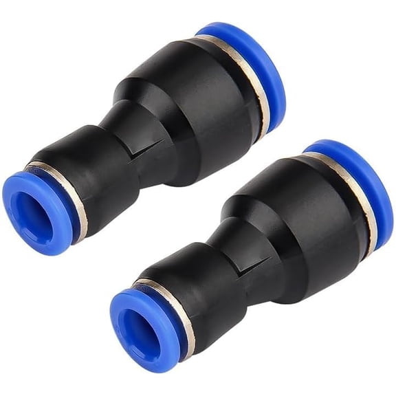 MKEUDQ-2 Pieces Metallic Color 4mm to 8mm Push-in Pneumatic Pressure Reducing Connector Straight Through Quick Connection Air Pipeline Connector Suitable for Compressor