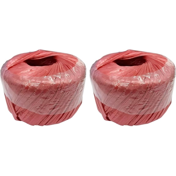 MKEUDQ-2 Rolls 100m Polyester Nylon Plastic Rope Twine for Household Packing, Gardening, Crafting, and DIY Projects(Red)