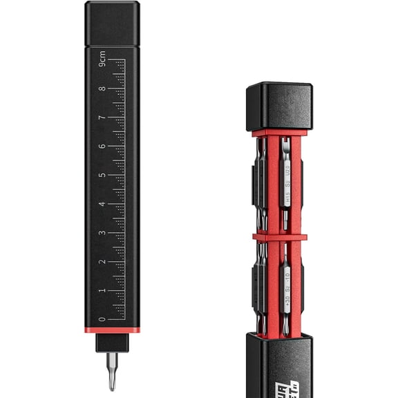 MKEUDQ-20 in 1 Metal Precision Screwdriver Set, 10 Pcs Reinforced S2 Steel Precision Double-head Bits, Manual Pen Shaped Screwdriver Kit, Portable Screwdriver Repair Tool Kit