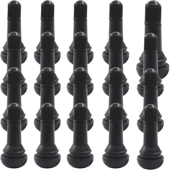 MKEUDQ-20 PCS TR413 Tire Valve Stems, Tubeless Snap-in Valve Stems, Black Rubber Standard Length Replacement, Compatible with 0.453 Inch Rim Holes for Car Tires