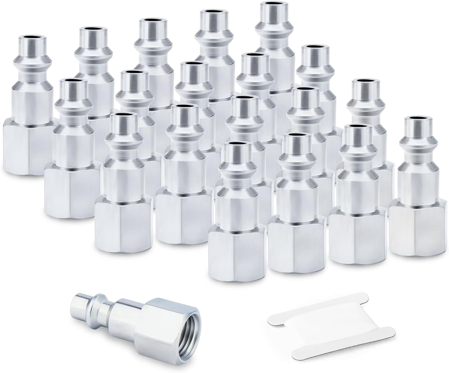MKEUDQ-20PCS Industrial Air Plug 1/4" NPT Female Plug, 1/4-Inch High Flow Pneumatic Plugs, 300PSI Working Pressur, Air Compressor Hose Fitting
