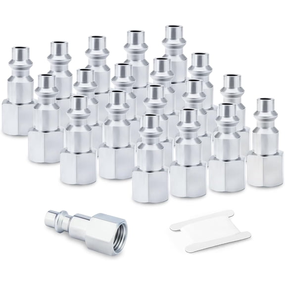 MKEUDQ-20PCS Industrial Air Plug 1/4" NPT Female Plug, 1/4-Inch High Flow Pneumatic Plugs, 300PSI Working Pressur, Air Compressor Hose Fitting