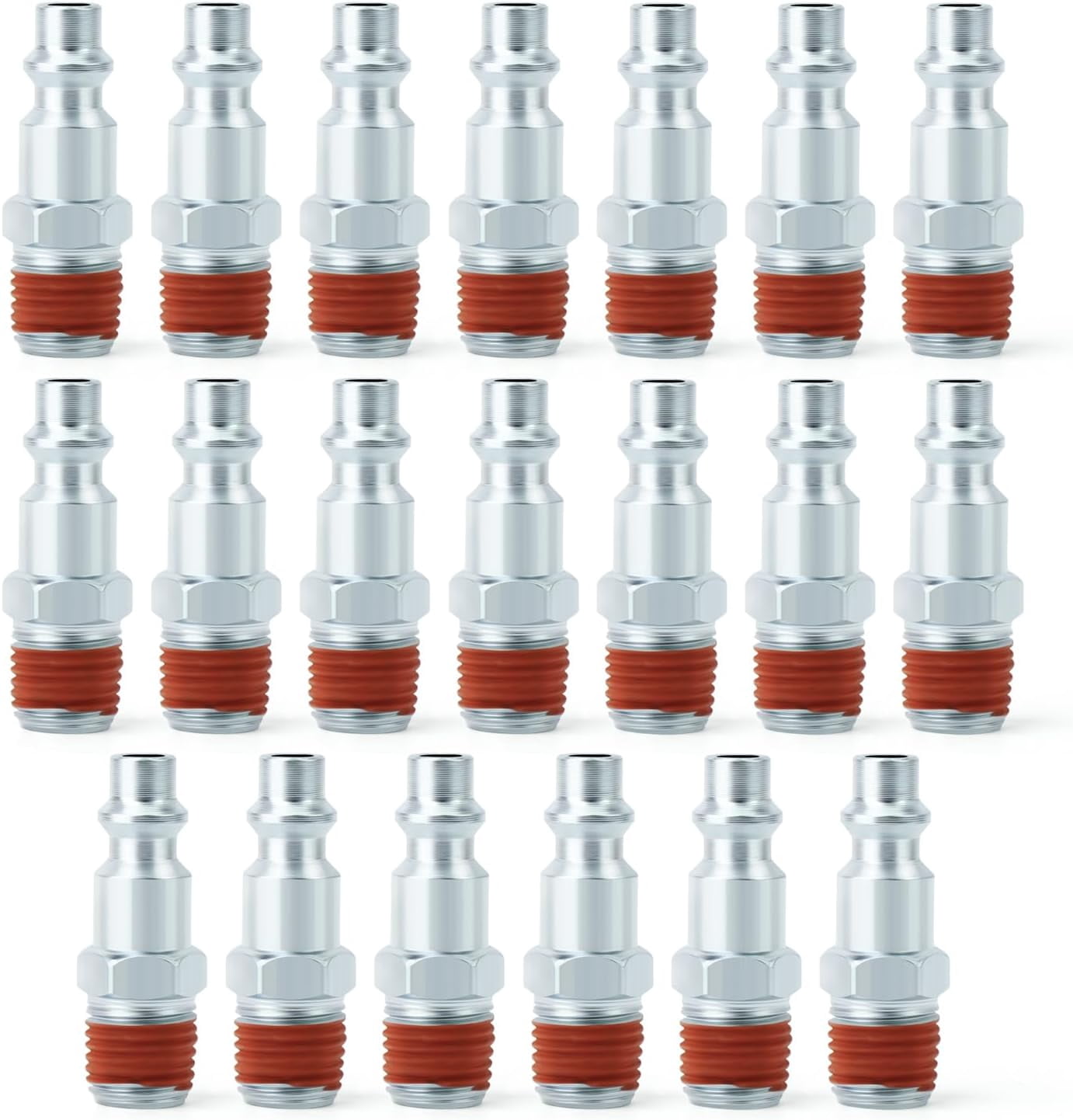 MKEUDQ-20PCS Industrial Air Plug 1/4" NPT Male Plug, Pneumatic Plugs 300PSI, Industrial Type Quick Connect Plugs, Air Compressor Hose Fitting