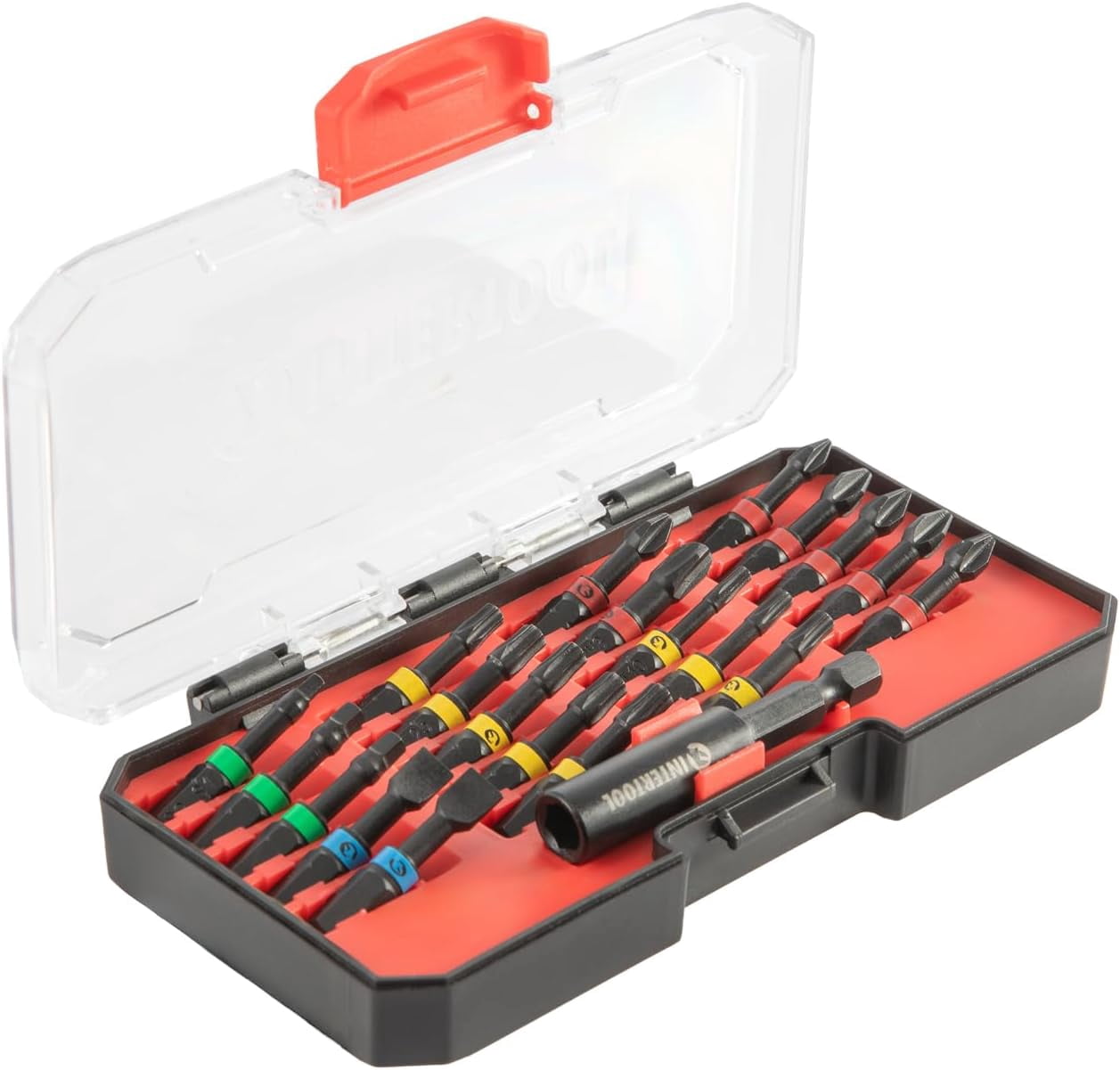 MKEUDQ-21-Piece Impact Driver Bit Set, S2 Steel Screwdriver Bits with Color-Coded Torx Phillips Slotted Square, Magnetic Quick Change Holder, Compact Hard Case for Home Auto Repair | VT08-3381