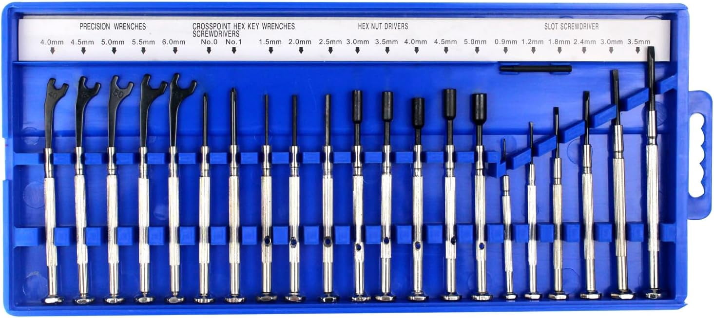 MKEUDQ-21-piece precision screwdriver set with 5 specifications including magnetic heads, suitable for mobile phone and computer repair tools. Comes with a borrowing rod and a portable storage box (b