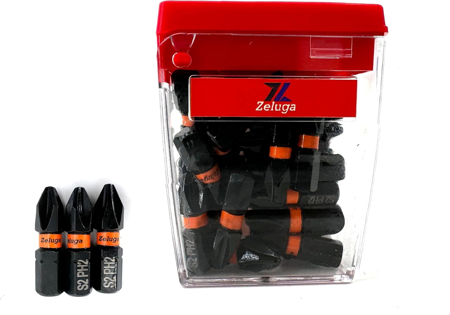 MKEUDQ-25-504 S2 Steel PH2 Impact Screwdriver Bits, 1" (25mm) Magnetic Impact Drill Bits for Impact Driver, Heat-Treated & Rust-Resistant, 30 Pcs