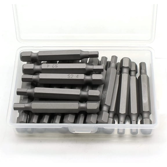 MKEUDQ-25 pc H4 H-4mm (5/32 Inch) Hex Head Screwdriver Impact Ready 2 Inch Length Insert Bits Hex Shank with Quick Release Slot