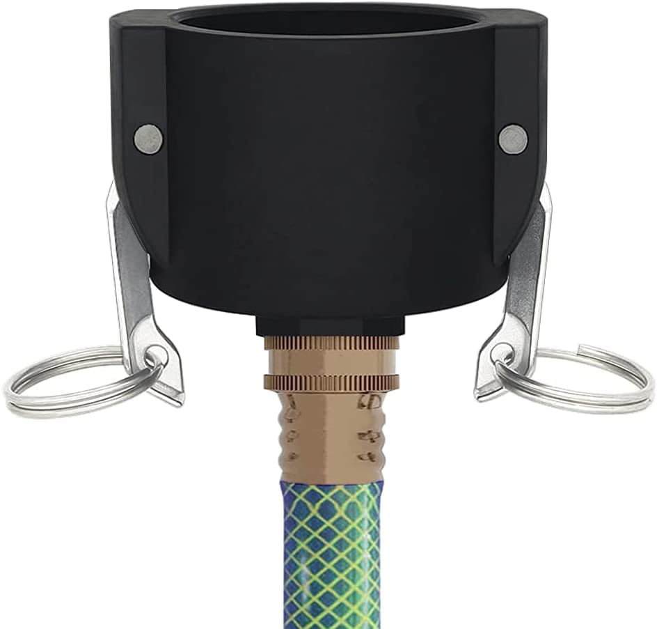 MKEUDQ-275 330 Gallon IBC Tote Tank Drain Adapter Fittings 2" Cam Lock x Garden Hose Food Grade