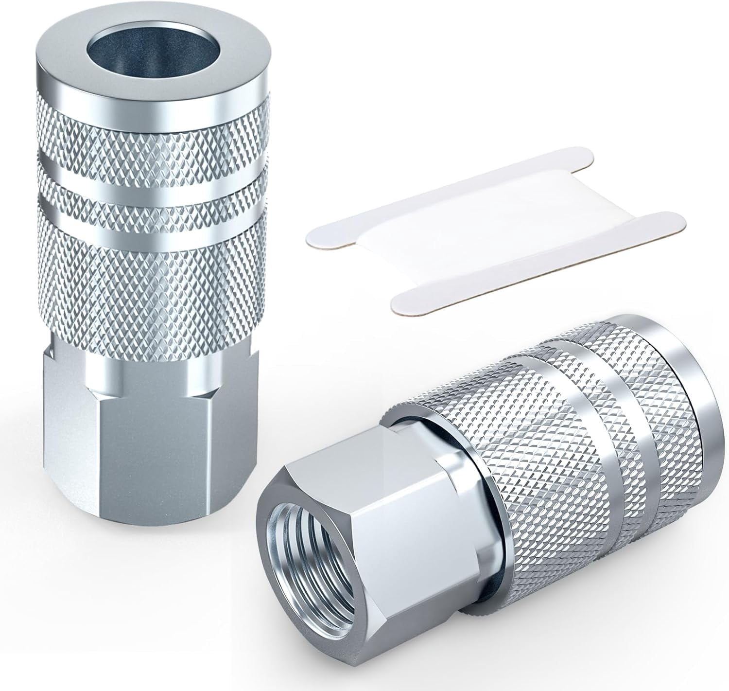 MKEUDQ-2PCS 3/8" Female NPT x 3/8" Flow Air Fittings, 3/8" Female Air Quick Connect Fittings, Industrial Air Hose Coupler for Air Compressor