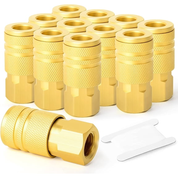 MKEUDQ-2PCS Brass 1/4" Female Industrial Coupler, Female Threads Size, Quick Connect Air Coupler