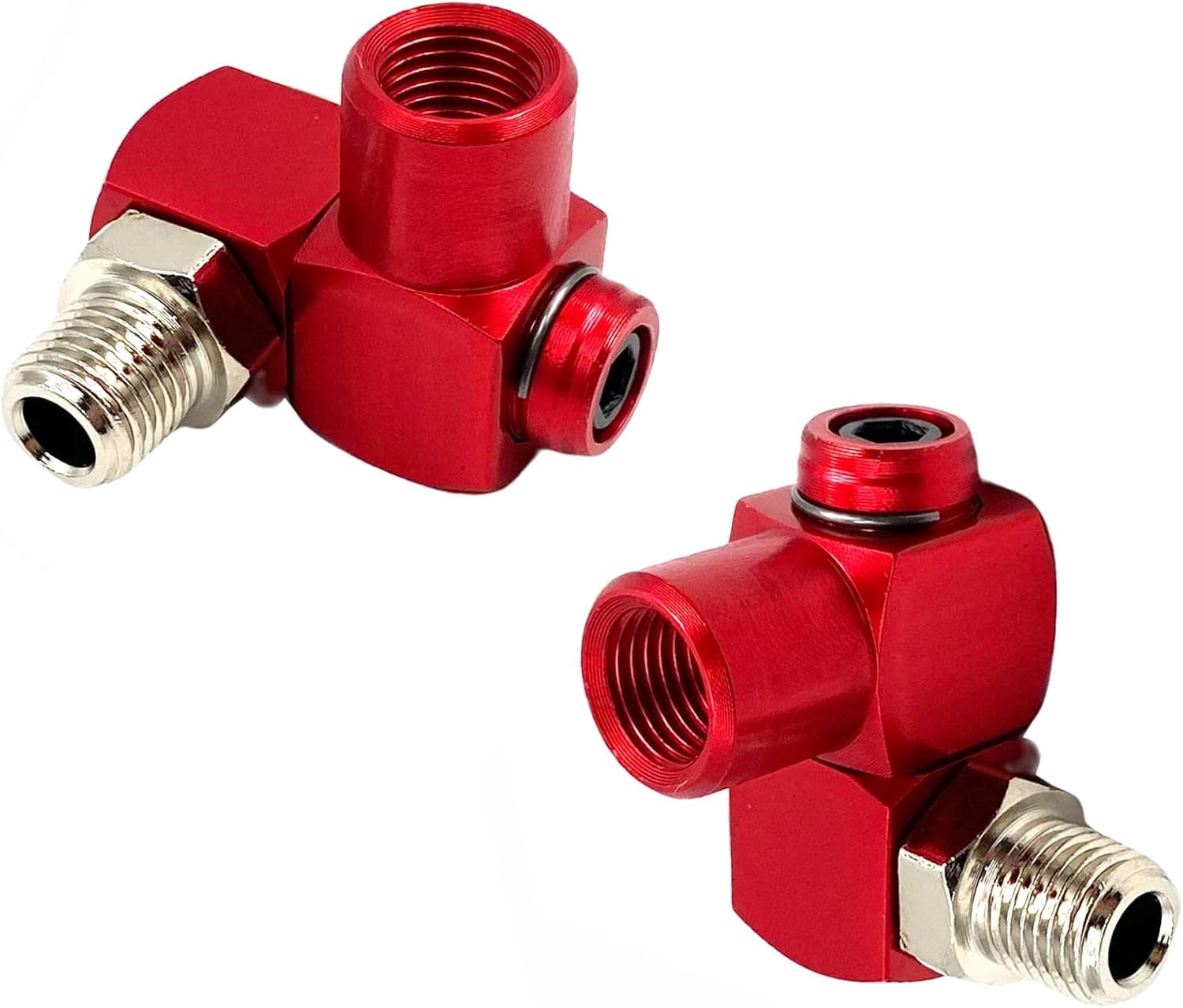 MKEUDQ-2Pcs Air Compressor Fittings,1/4 Inch NPT 360 Degree Swivel Air Hose Fittings for Pneumatic Tool