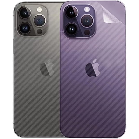 MKEUDQ-2Pcs Back Protector Carbon Fiber Clear Protective Film For iPhone 14 Pro Transparent Cover