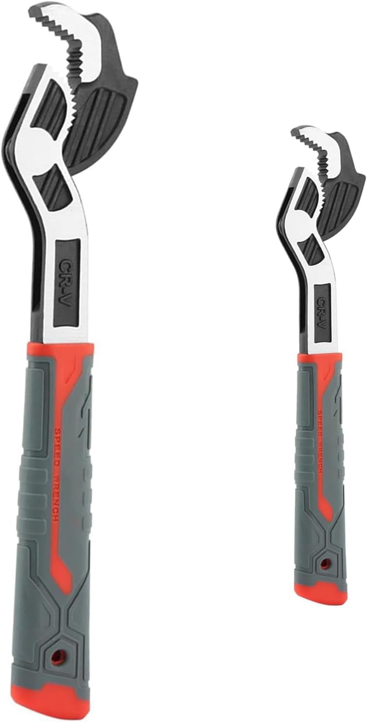 MKEUDQ-2Pcs Set of Self-locking Adjustable Wrenches, 6in and 10in Multifunctional Wrenches with an Opening Range of 7-15mm and 15-35mm, Self-adjusting Size, Suitable for Car, Bicycle, and Plumbing Re
