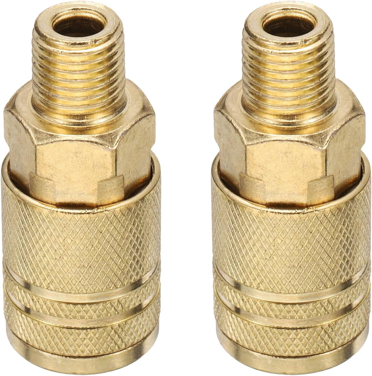 MKEUDQ-2pcs 1/4" NPT M Style Industrial Male Coupler Air Hose Fittings Quick Connector for Air Compressor Pneumatic Tools