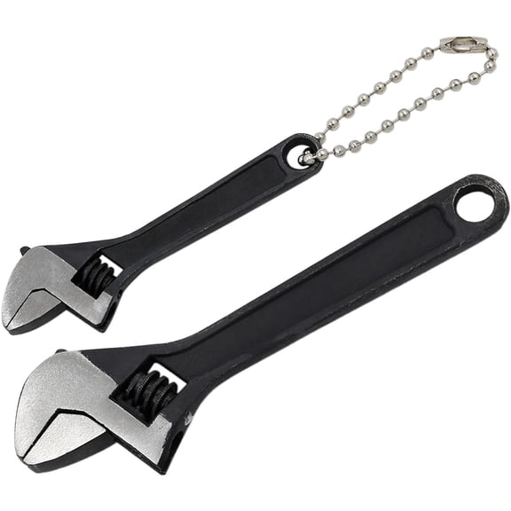 MKEUDQ-2pcs 2.5" + 4" inch Mini Size Adjustable Wrench, Black Small Adjustable Spanner, Nut Wrench Repair Hand Tool