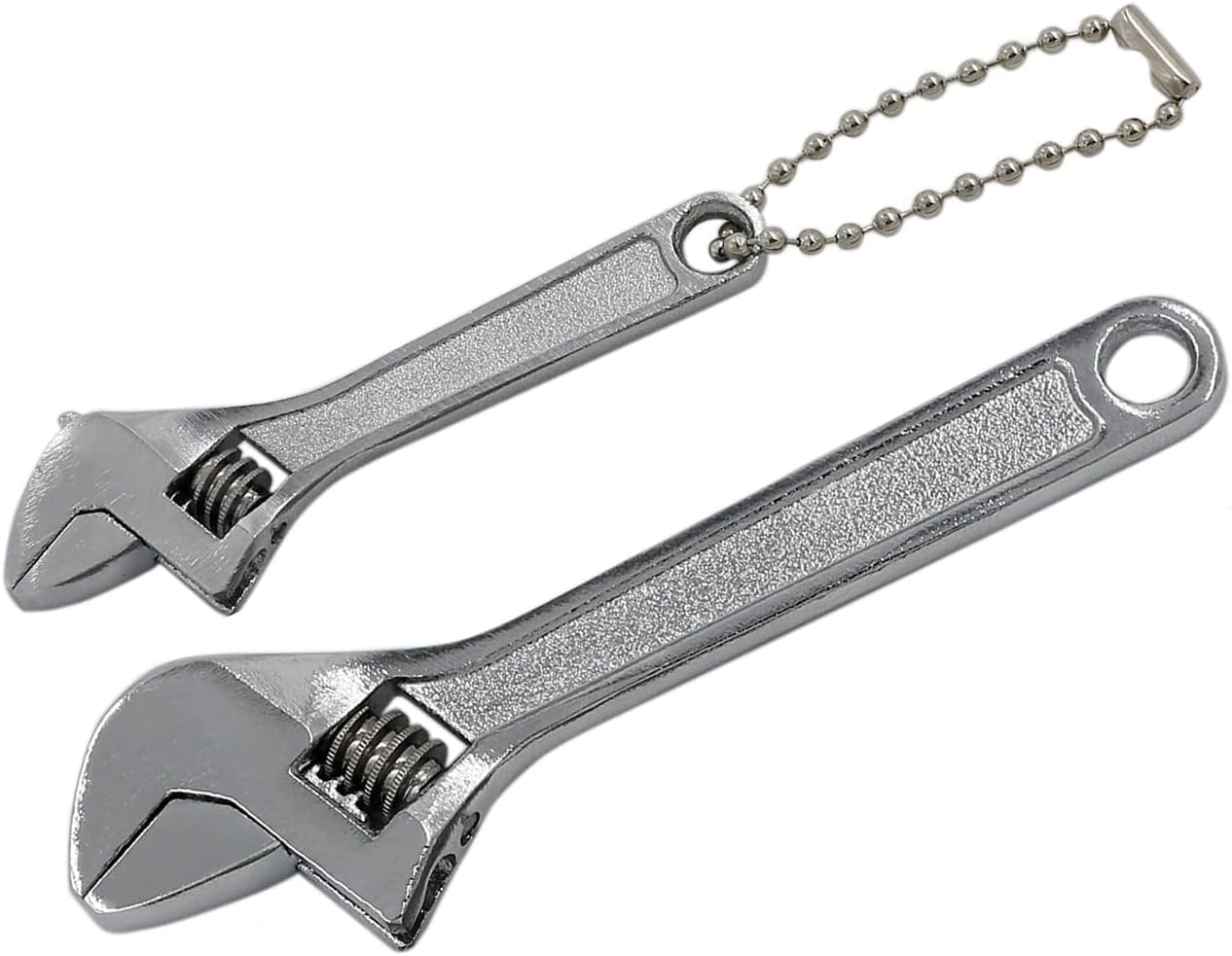 MKEUDQ-2pcs 2.5 inch + 4 inch Mini Size Adjustable Wrench, Silverl Small Spanner Nut Wrench Repair Hand Tool