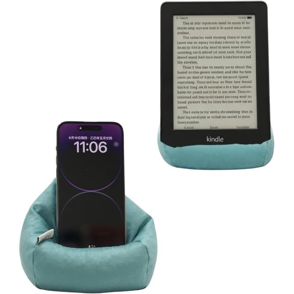 MKEUDQ-2pcs Cover of Bean Bag Phone Holder (No Filler) Ultra Soft Micro Suede Anti Slip Cell Phone Pillow Holder Teal
