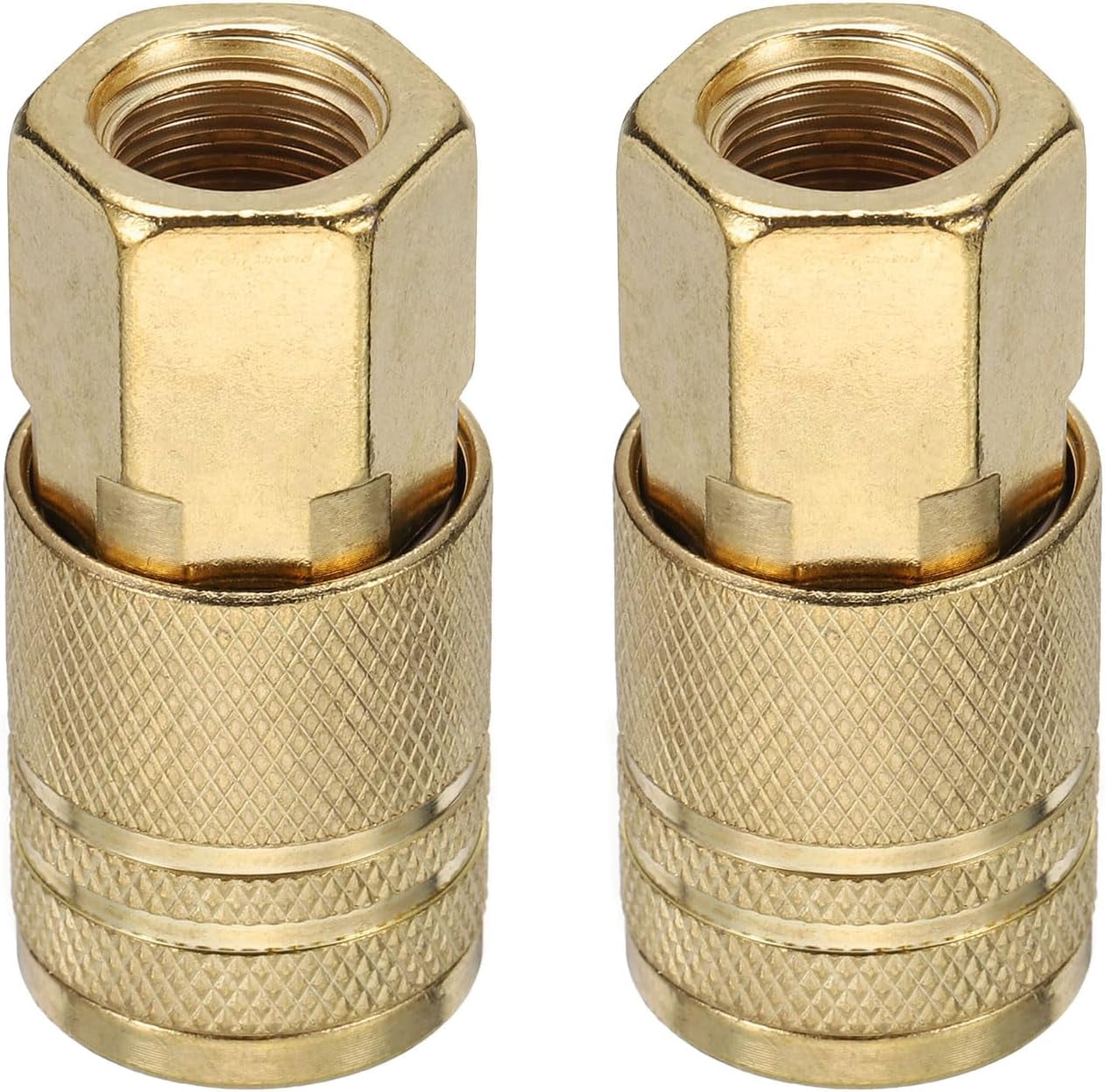 MKEUDQ-2pcs Female Industrial Coupler 1/4" NPT M Style Air Hose Fittings Quick Connector Air Coupler for Air Compressor Pneumatic Tools