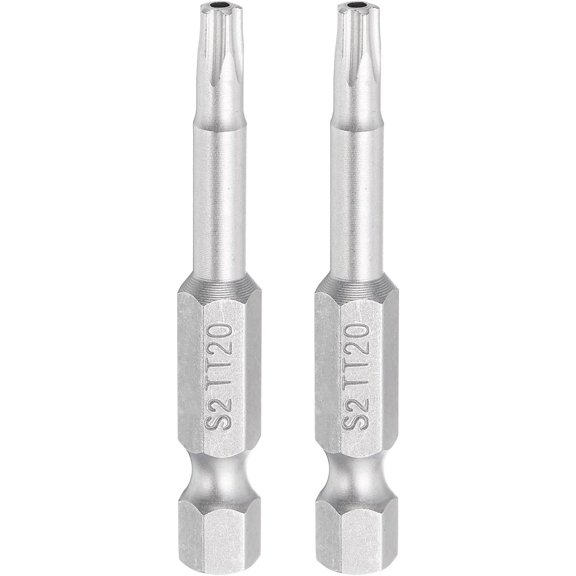 MKEUDQ-2pcs Torx Bits 1/4" Hex Shank TT20 Magnetic Head 2" Length Screwdriver Bits S2 Steel 5 Point Security for Repair Work Electric Screw Driver