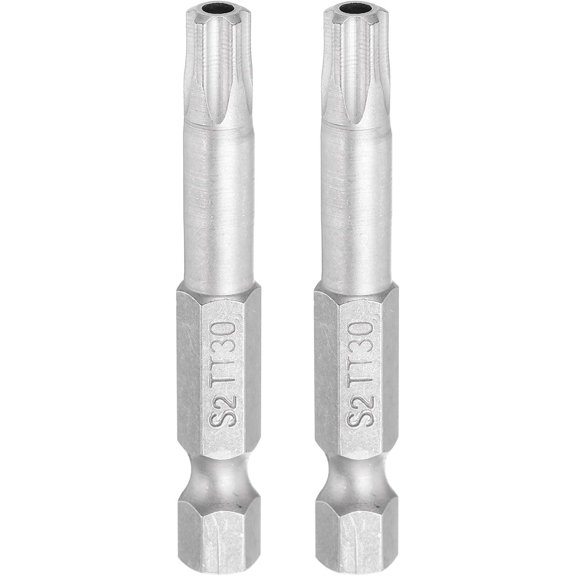 MKEUDQ-2pcs Torx Bits 1/4" Hex Shank TT30 Magnetic Head 2" Length Screwdriver Bits S2 Steel 5 Point Security for Repair Work Electric Screw Driver